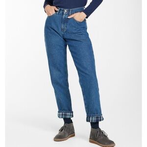L.L. Bean Flannel Lined Jeans Women’s 12 MT Tall Original Relaxed Fit LR000284